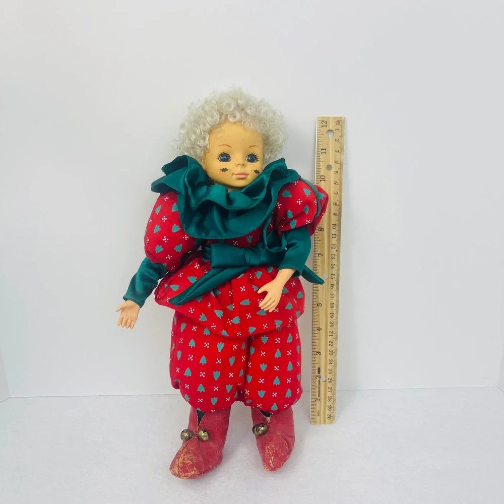 Vintage Brinn's December Calendar Doll Christmas Tree Outfit Red Green 11.5